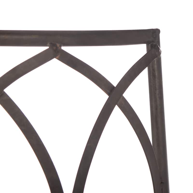 SAFAVIEH Nya Victorian Wrought Iron 50-inch Outdoor Tree Bench - 50 In. W x 24 In. D x 31 In. H - 50"W x 24"D x 31"H