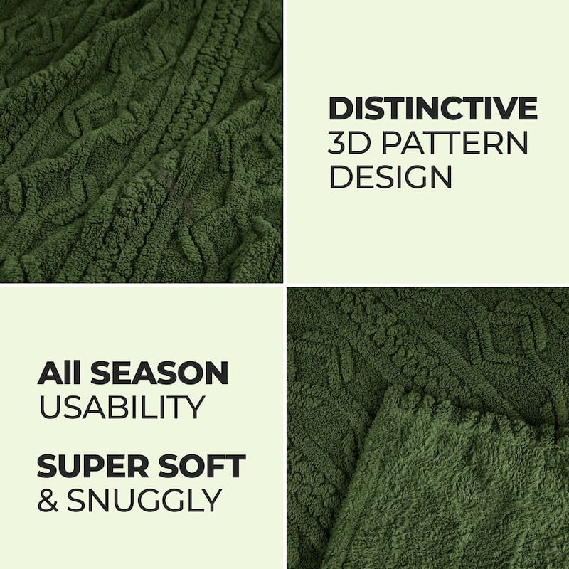 Superior Arctic Boho Jacquard Plush Fluffy Fleece Blanket
