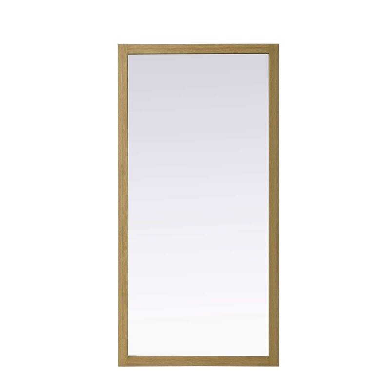 Solene Wooden Rectangle Mirror (60-72 x 36 in.) - Honey Brown - 72" x 36"