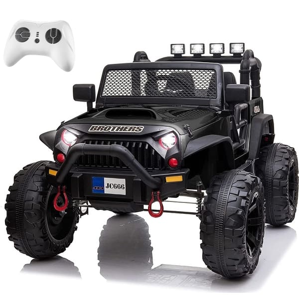slide 2 of 5, 2-Seater Kids Electric Truck with Remote Control, Spring Suspension, and 9Ah Battery Black