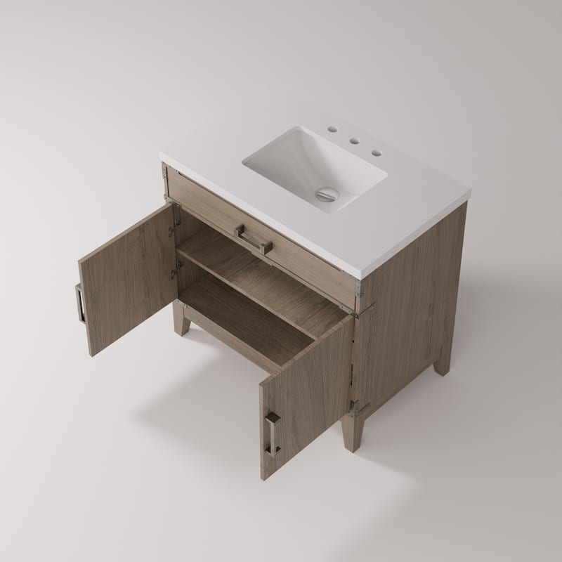 Laurel Bath Vanity with Quartz Top and Sink