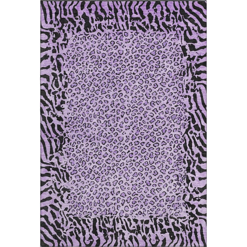 Premium Washable Super Soft Animal Print Border Mayfield Rug