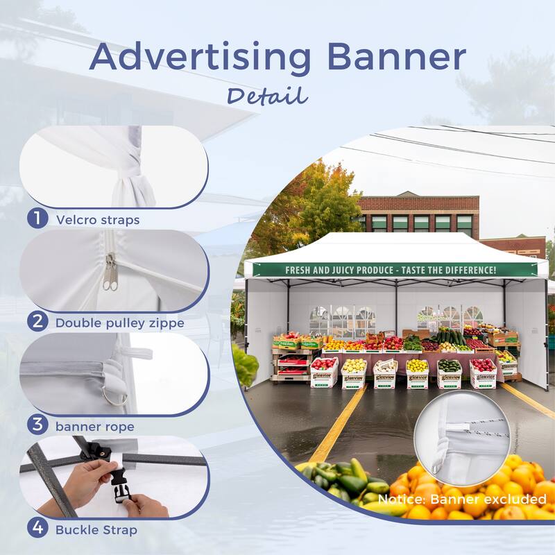 10x20FT Outdoor Canopy Tent for Events Party Wedding Waterproof Gazebo Tent with Sidewalls