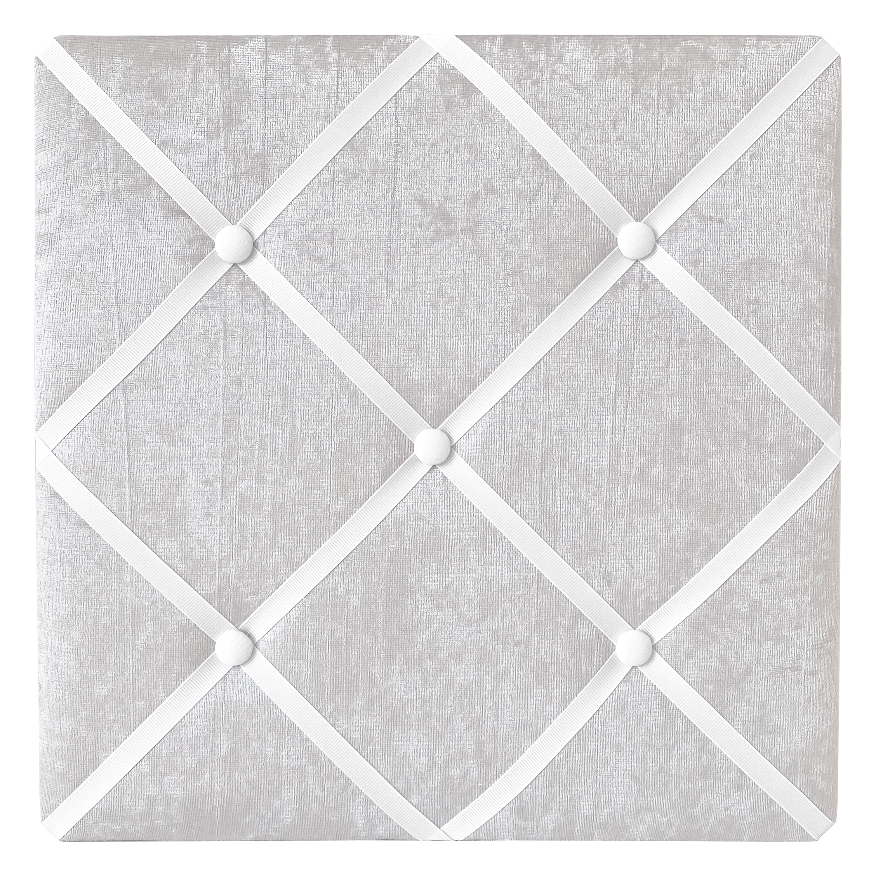 Solid Grey 13in Fabric Memory Photo Bulletin Board - Gray Velvet Luxurious Elegant Princess Boho Shabby Chic for Lace Collection