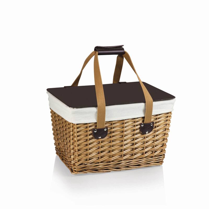 Picnic Time - Canasta Beige Willow Wicker Basket - N/A