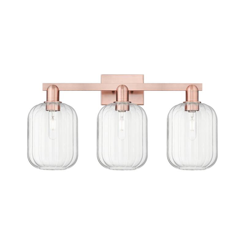 Innovations Lighting 716-3W-14-26 Preston Vanity Preston 3 Light 26" - Antique Copper / Clear