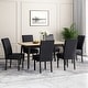preview thumbnail 18 of 25, Pertica Upholstered T-Stitch Dining Chairs (Set of 6) by Christopher Knight Home Espresso/ Midnight/ Faux Leather