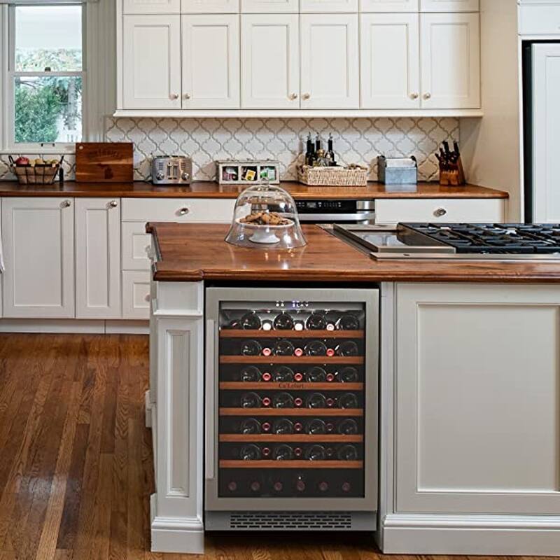 Ca'Lefort 24 inch 56 bottle Built-In Wine Cooler, Stainless Steel Compressor Wine Refrigerator