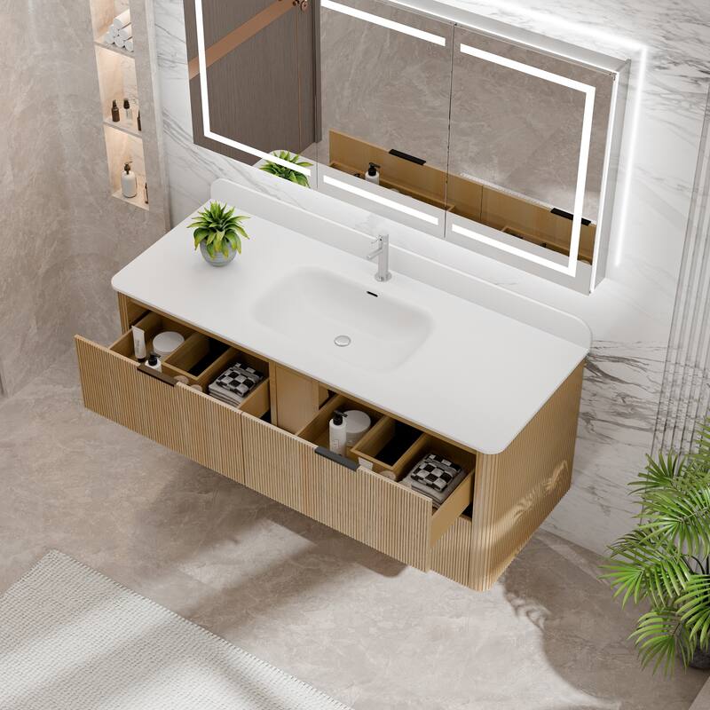 Modland 48" Fluted Floating Vanity with Sink - 48 inch