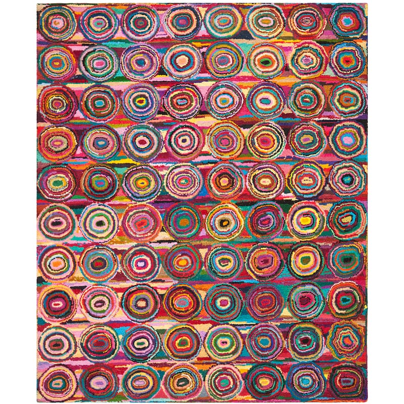 SAFAVIEH Handmade Nantucket Siegtraud Contemporary Cotton Rug - 11' x 15' - Pink/Multi