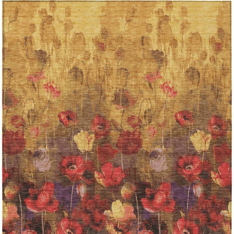 HomeRoots Floral Transitional Rectangle Outdoor Rug