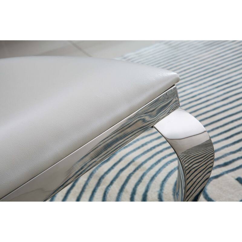 Set of 2 Unique Design Backrest Dining Chair with Stainless Steel Legs
