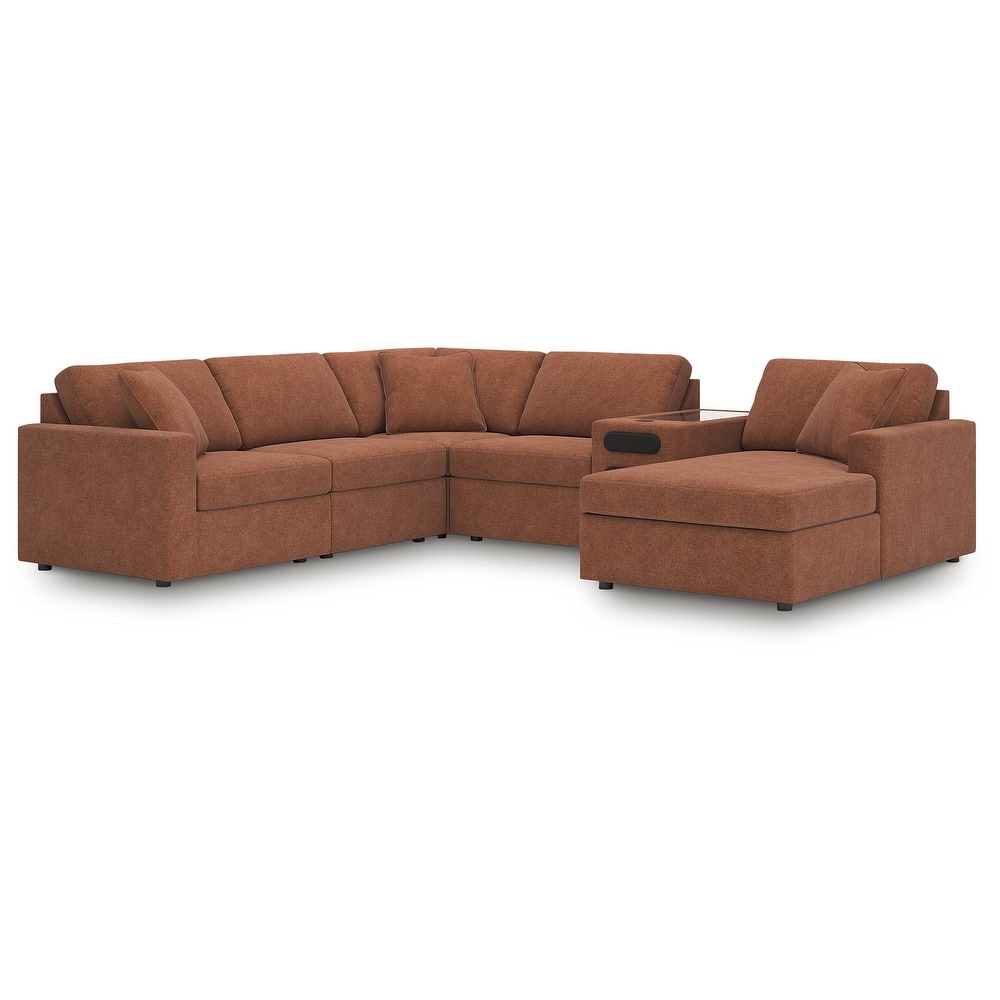 Signature Design by Ashley Modmax 6-Piece Sectional with Audio System and Chaise - 125" W x 107" D x 36" H