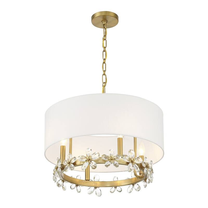 Savoy House 7-4366-4 Dahlia 4 Light 21" Wide Crystal Drum Chandelier