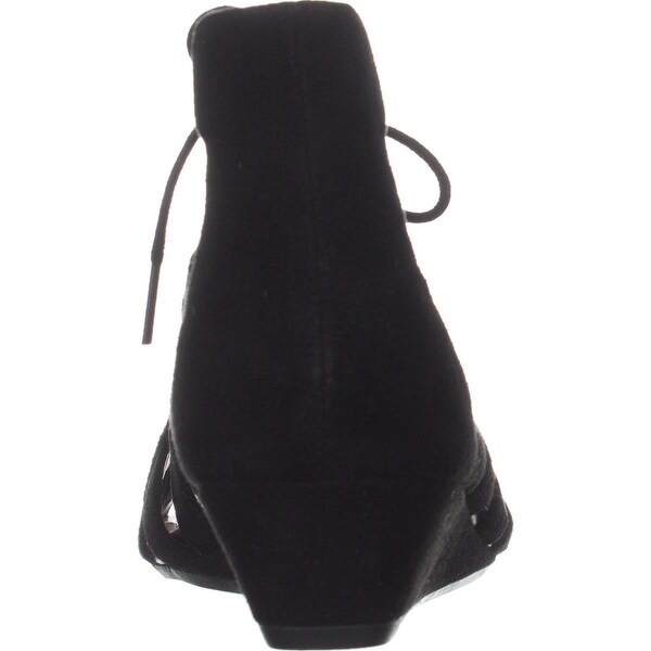 clarks black suede wedge sandals