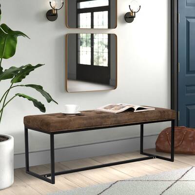 Adeco Upholstered Ottoman,Faux Leather Cushion Bench,Footrest Stool