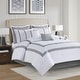 preview thumbnail 28 of 40, 510 Design Powell Navy/ White 8 Piece Embroidered Comforter Set