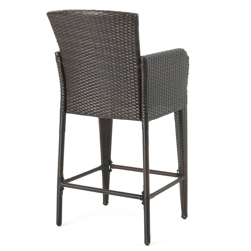 Anaya Outdoor Wicker Barstool (Set of 2) by Christopher Knight Home - N/A