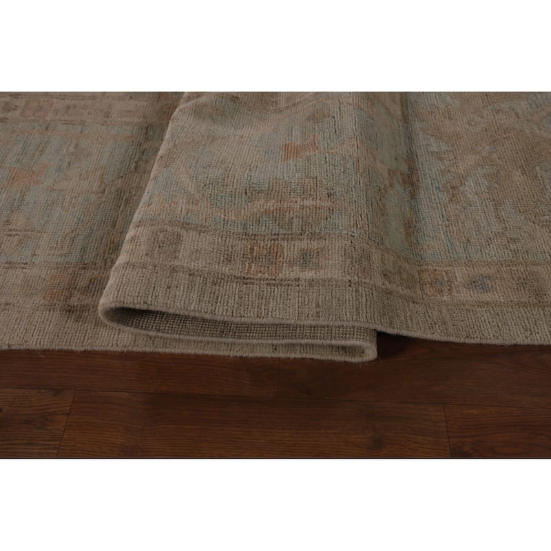 Oushak Turkish Large Rug Handmade Vegetable Dye Floral Wool Carpet - 10'3"x 13'9"