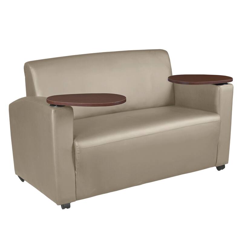 Supernova Tablet Arm Loveseat- Black/Java