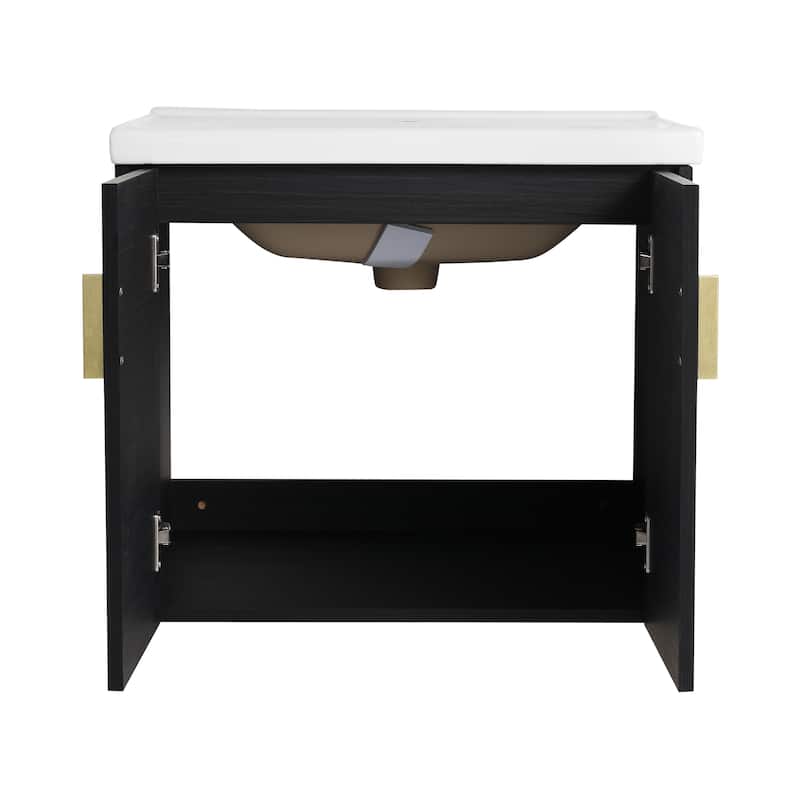 Bathroom Vanity With Sink In 24/28 Inch, Floating Bathroom Vanity With Soft Close Door
