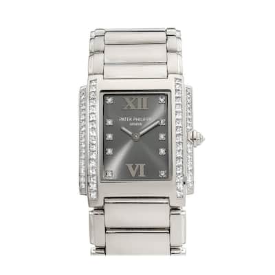 Patek Philippe Diamond Double Vertical Women's Watch - Grey - 30mm