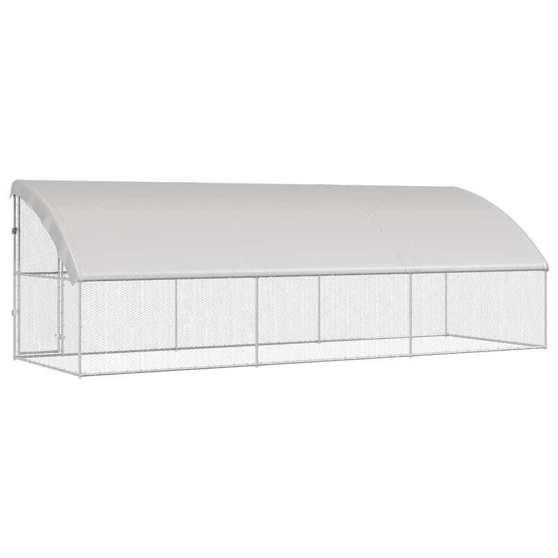 vidaXL Chicken Cage Silver 400 x 200 x 198.5 cm Galvanised Steel