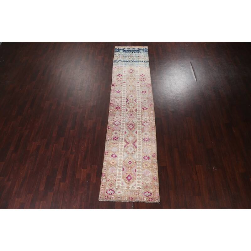 Clearance Antique Look Anatolian Oriental Wool Runner Rug Hand-knotted - 3'1" x 12'9"