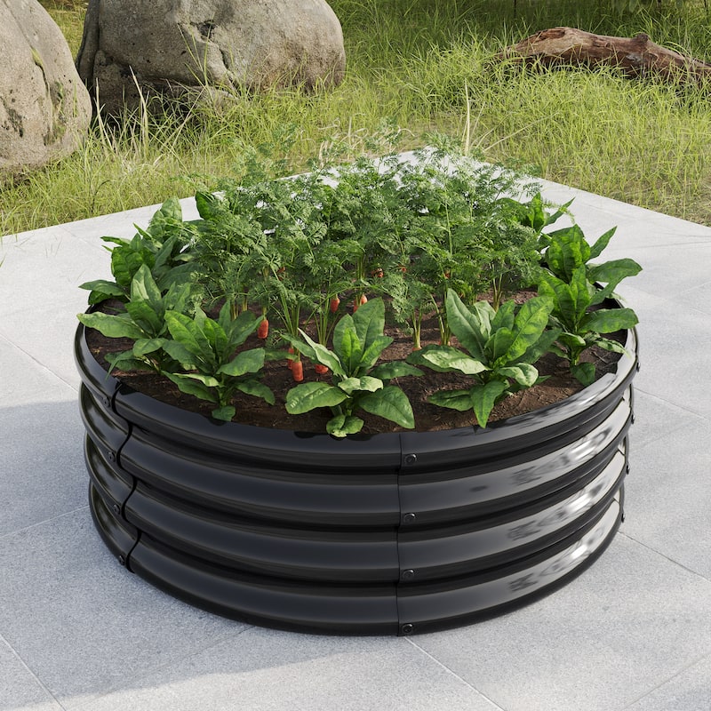 32.08"*11.4"Tall Raised Garedn Bed,Metal Raised Beds for Vegetables,Outdoor Raised Planter Box,Backyard Patio Planter Raised Bed - Black