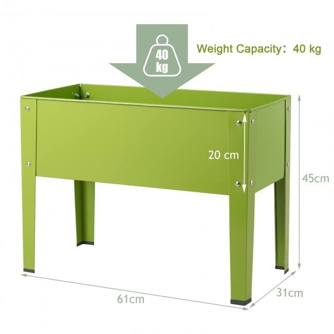 Outdoor Elevated Garden Stand 24.5" x 12.5" Flower Bed Box - 24.5" x 12.5" x 18.0"
