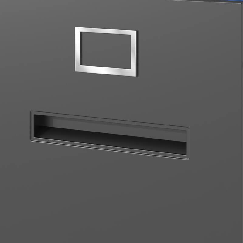 Modern Narrow Vertical File Cabinet, 4 Drawers Filing Cabinet with Lock, for Office and Home Use, Black