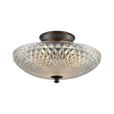 Staffordshire Close - Three Light Semi-Flush Mount Oil Rubbed Bronze