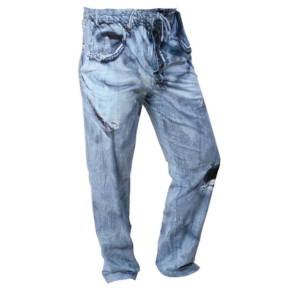 mens denim look lounge pants