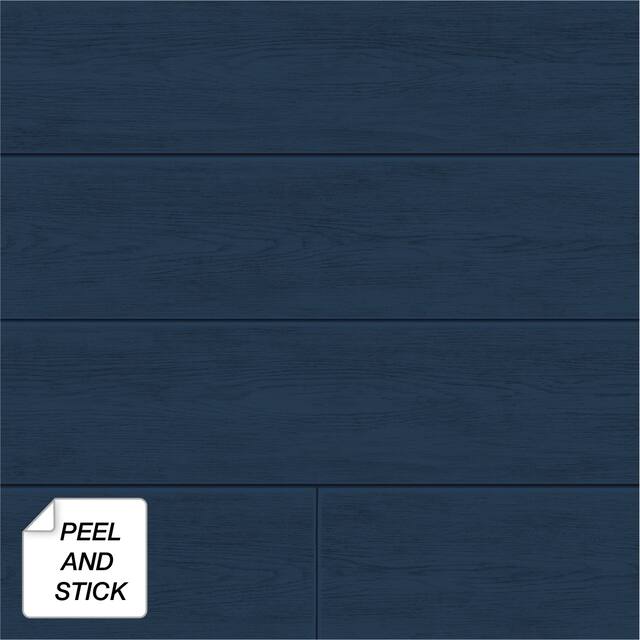 NextWall Coastal Blue Shiplap Peel and Stick Wallpaper - 20.5 in. W x 18 ft. L - 20.5 in. W x 18 ft. L - Coastal Blue