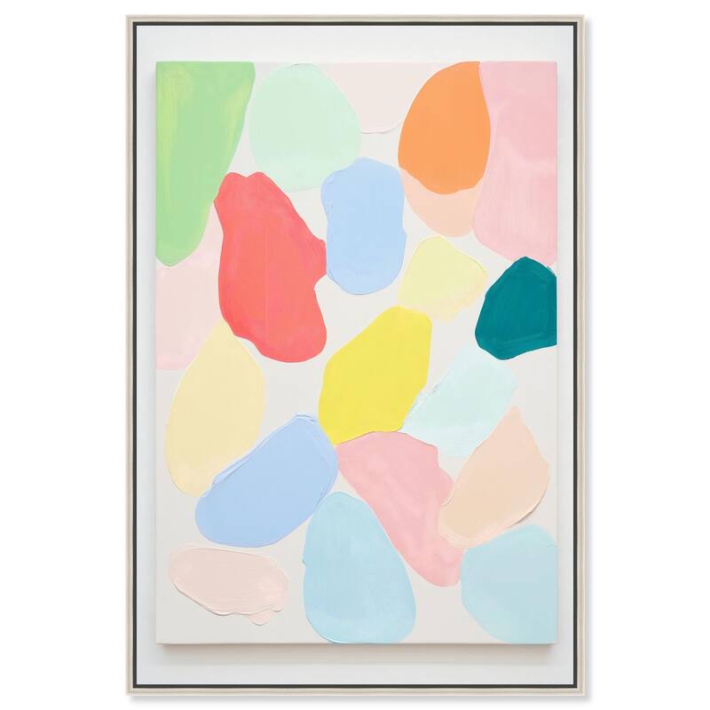 Sorbet Smudges II Canvas by Art Remedy - 24" x 36" - Silver