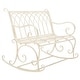 preview thumbnail 19 of 41, SAFAVIEH Ressi Victorian Scroll Iron Outdoor Rocking Bench. - 43 in. W x 33 in. D x 37 in. H