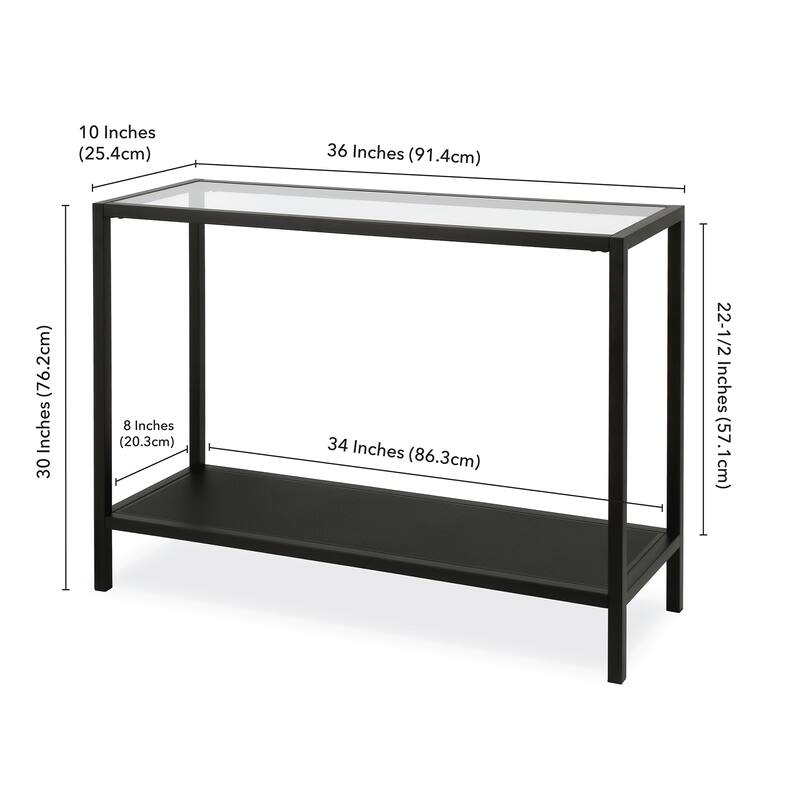 Rigan Modern Metal and Glass Console Table