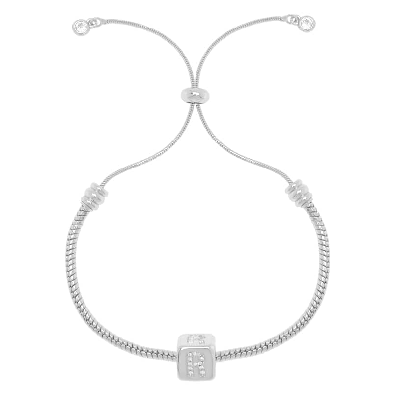 Victoria Townsend Silver Plated Adjustable Initial Bracelet - R