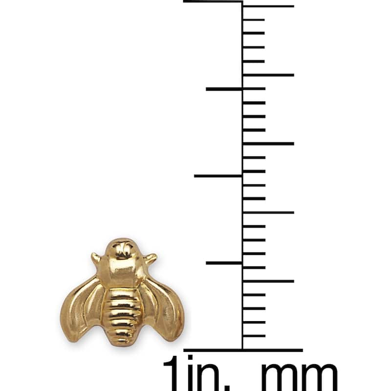 Curata 14k Yellow Gold Children's Bee Stamped Earrings