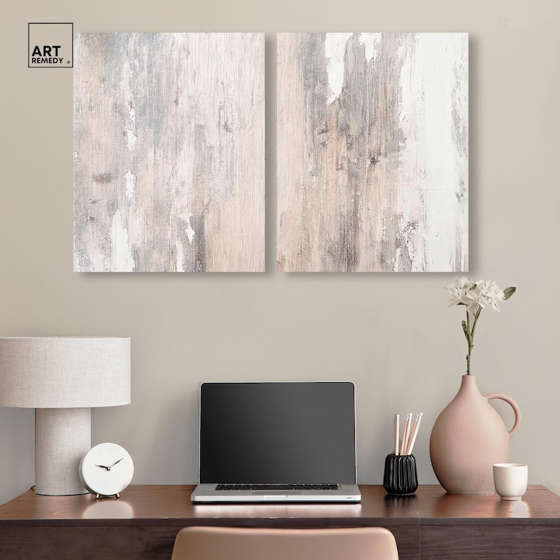Striated Texture I Canvas Set of 2 by Art Remedy, Gallery Wrapped