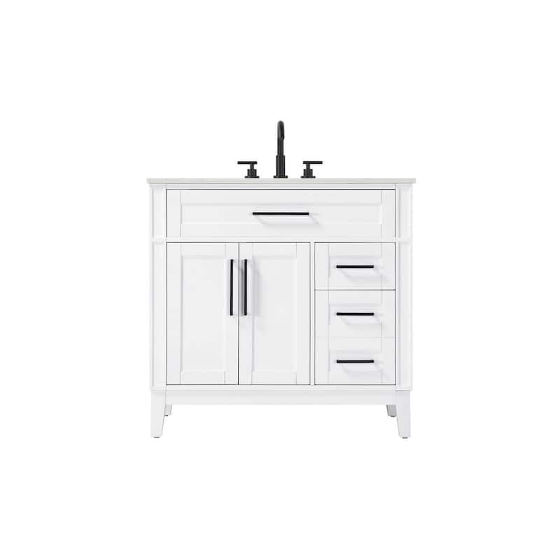 Rachel Single Bathroom Vanity (32-42 inch) - White - 36"
