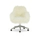 preview thumbnail 1 of 6, Amber Off-White Faux Fur Office Chair Off-White