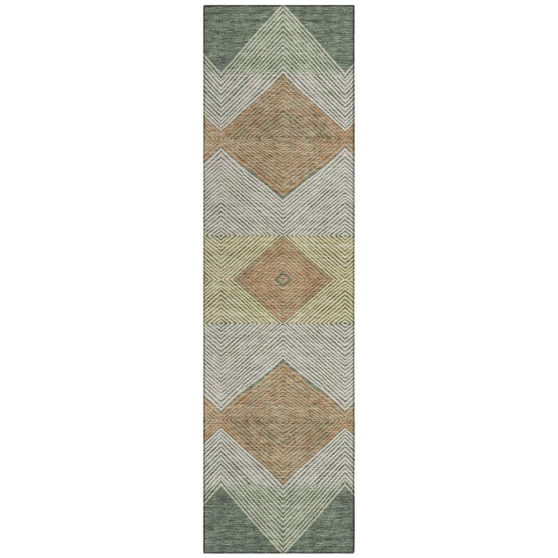 Machine Washable Indoor/ Outdoor Modern Mission Chantille Rug