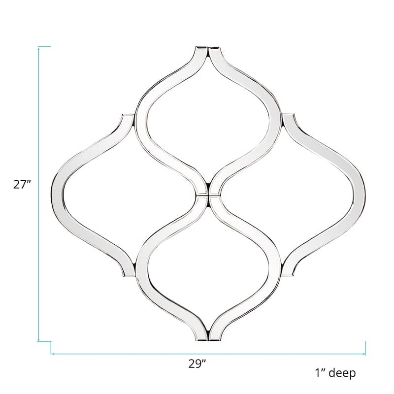 Allan Andrews Decorative Lattice Beveled Accent Wall Mirror - Silver
