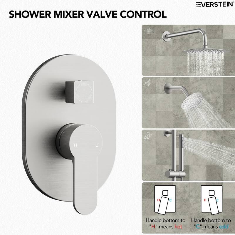 Shower System Dual Shower Heads 10 & 6 in Rainfall High Pressure Shower Faucet Set with Slide Bar Handheld Spray