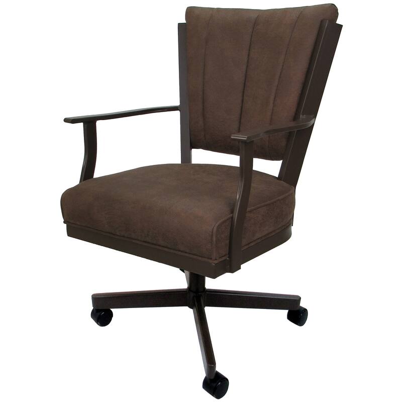 Montana Swivel Metal Dining Caster Chair on Reading Base - Northwest Whiskey - Brown