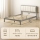 preview thumbnail 12 of 24, HOMCOM Full Size Bed Frame with Upholstered Headboard, Platform Bed Frame with Wooden Slats