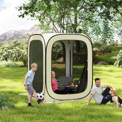 Pop Up Canopy Screen Room with Mesh Sides and UV Protection for Outdoor Camping and Backyard Gatherings