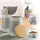 preview thumbnail 31 of 71, Glitzhome Industrial Farmhouse Round Storage Side Tables (Set of 2)