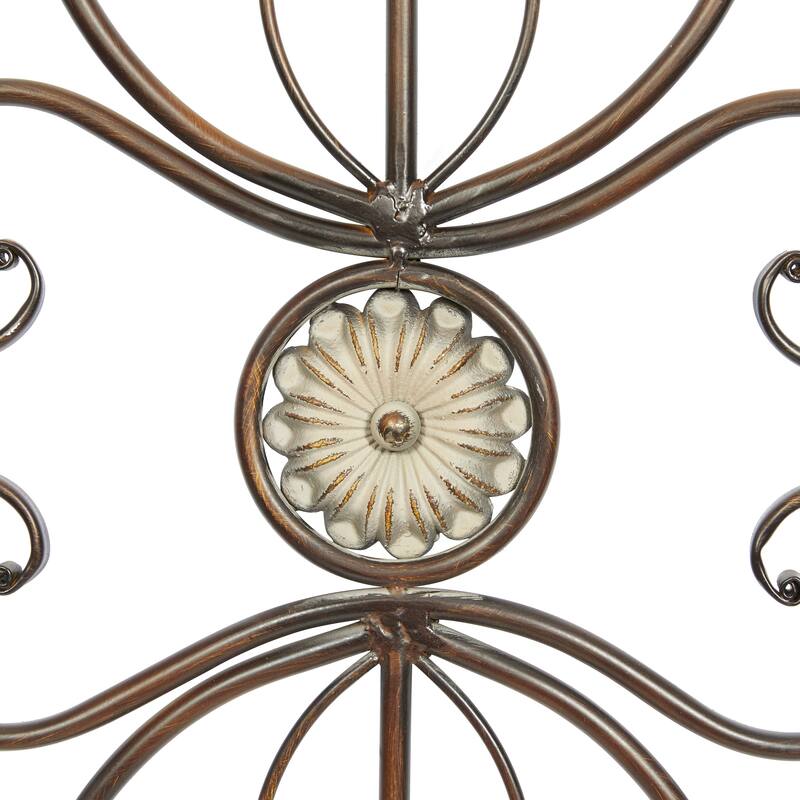 Metal Scroll Ornate Wall Decor with Black Frame - Brown - Roche River Decor
